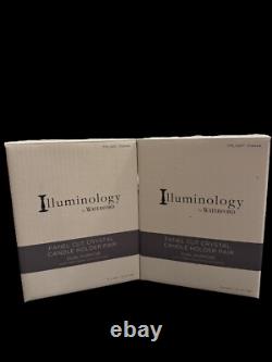 Illuminology by Waterford NEW IN BOX 8 in Pair Panel Cut Crystal Candle Holders
