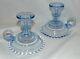 Imperial Candlewick Viennese Blue 3 1/2 Candleholders Withfinger Hold 400/81