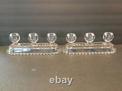 Imperial Candlewick 400/115 3 Lite Candlesticks Pair