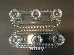 Imperial Candlewick 400/115 3 Lite Candlesticks Pair