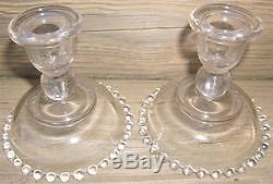 Imperial Glass Candlewick Candle Holders 400/80 Pair