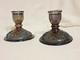 Imperial Glass Grape & Leaf Amethyst Carnival Glass Candle Holders Vintage Rare