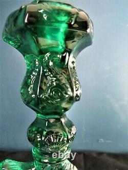 Imperial Glass Mma Metropolitan Museum Of Art Koi Fish Green Candlesticks Set 2