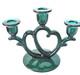 Imperial Glass Triple Candlestick Holder Stiegel Green #753 Circa 1932-1951