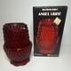 Indiana Glass Diamond Pattern Red Pressed Glass Candle Holder With Box, Votive