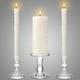 Irenare Unity Candle Set With Glass Holders White Delicate Wedding Ceremony