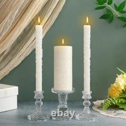 Irenare Unity Candle Set with Glass Holders White Delicate Wedding Ceremony