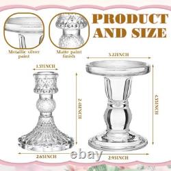 Irenare Unity Candle Set with Glass Holders White Delicate Wedding Ceremony