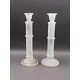 Italian Murano Vintage Scavo Glass Pair Of Candlesticks Candle Holders