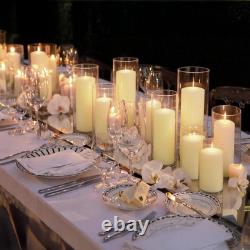 Ivory Pillar Candles & Glass Vases Set for Weddings & Events 12 Pack