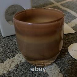 JANE'S CARAMEL Glassybaby Hand Blown Glass Candle Holder Circle Card Sticker Box