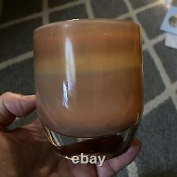 JANE'S CARAMEL Glassybaby Hand Blown Glass Candle Holder Circle Card Sticker Box