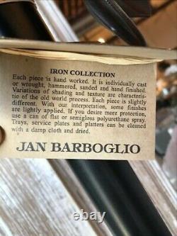 Jan Barboglio Granadille Candelabra Iron, Handmade, Glass