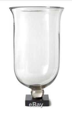 Jan Barboglio NEW TORREON LG VASE VESSEL HURRICANE BLOWN GLASS & WAX CAST IRON