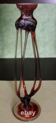Jozefina Krosno Hand Blown Made in Poland Art Glass Candle Holders 3 pc Set