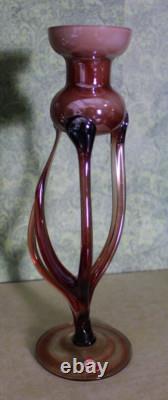 Jozefina Krosno Hand Blown Made in Poland Art Glass Candle Holders 3 pc Set