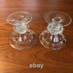 Juliska Candle Holders Handblown Beaded Signed Art Glass Set Of 2 Beautiful