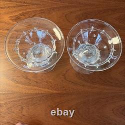 Juliska Candle Holders Handblown Beaded Signed Art Glass Set Of 2 Beautiful