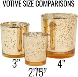 Just Artifacts 2.75-Inch Speckled Mercury Glass Votive Candle Holders 100Pcs, G
