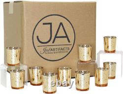 Just Artifacts 2.75-Inch Speckled Mercury Glass Votive Candle Holders 100Pcs, G
