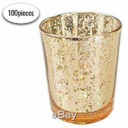 Just Artifacts Mercury Glass Votive Candle Holder 2.75H (100pcs Speckled Gold)