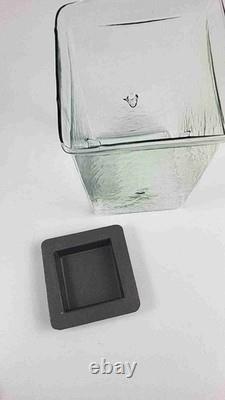 Kalalou Glass Square Candle Hurricane Holder 10 Tall With Rustic Metal Insert