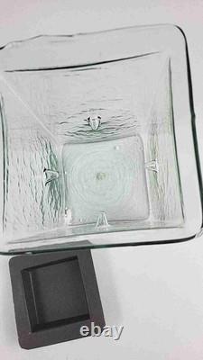 Kalalou Glass Square Candle Hurricane Holder 10 Tall With Rustic Metal Insert