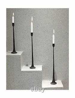 Kalalou Set of 3 Tall Cast Iron Taper Large Candle Holders