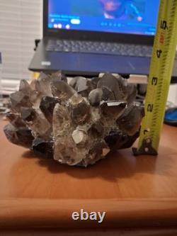 Kathryn McCoy Smoky Quartz Crystal Candle Holder Modern Luxury Votive 4.5x 4