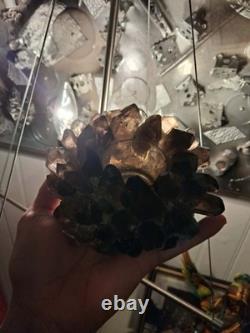 Kathryn McCoy Smoky Quartz Crystal Candle Holder Modern Luxury Votive 4.5x 4