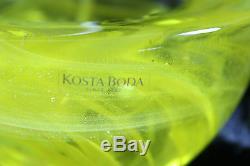 Kosta Boda Atoll Votive Candle Holder Green Yellow Vaseline Color Fine Art Glass