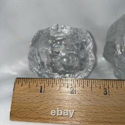 Kosta Boda Glass Snowball Votive Tea Light Candle Holders 3pc Set Scandinavian