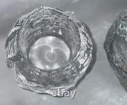 Kosta Boda Glass Snowball Votive Tea Light Candle Holders 3pc Set Scandinavian