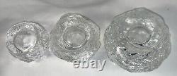 Kosta Boda Glass Snowball Votive Tea Light Candle Holders 3pc Set Scandinavian