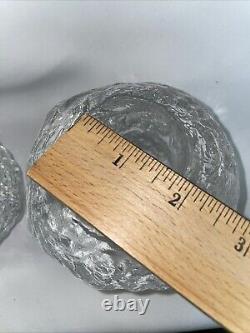 Kosta Boda Glass Snowball Votive Tea Light Candle Holders 3pc Set Scandinavian