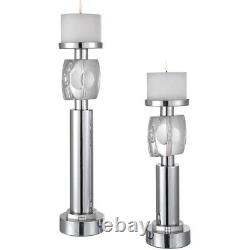 Kyrie 18.5 inch Candleholder (Set of 2) Polished Nickel/Crystal Finish