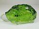 L E Smith Glass Green & Clear Turtle Light Flame Fairy Candle Lamp Light Rare