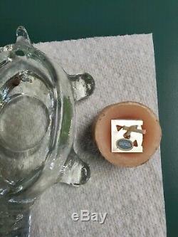 L. E Smith Glass TURTLE LIGHT Fairy Lamp candle holder with vint tealight candle
