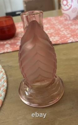 L. E. Smith Pink Flamingo Candle Holders Set of 2 Vintage Mid Century