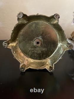 L & L WMC Cherub Candle Holders & Crystal Center Pedestal Bowl Hollywood Regency