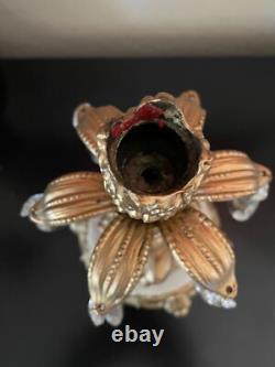 L & L WMC Cherub Candle Holders & Crystal Center Pedestal Bowl Hollywood Regency L & L WMC Cherub Candle Holders & Crystal Center Pedestal Bowl Hollywood Regency