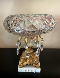 L & L WMC Cherub Candle Holders & Crystal Center Pedestal Bowl Hollywood Regency L & L WMC Cherub Candle Holders & Crystal Center Pedestal Bowl Hollywood Regency