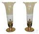 Lf31471ec Pair Of Unusual Brass & Glass Shade Hanging Candle Holder