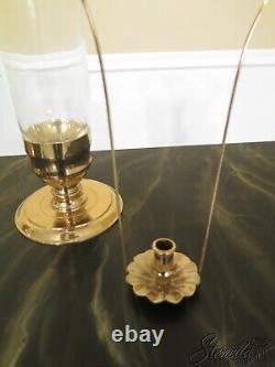 LF31471EC Pair Of Unusual Brass & Glass Shade Hanging Candle Holder