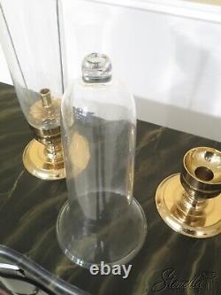 LF31471EC Pair Of Unusual Brass & Glass Shade Hanging Candle Holder