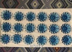 LOT 18 Vintage Fostoria Celestial Blue Glass Taper Candle Holders Party Banquet