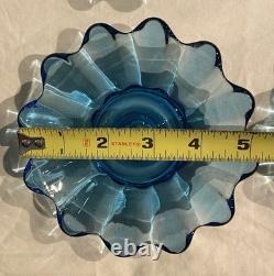 LOT 18 Vintage Fostoria Celestial Blue Glass Taper Candle Holders Party Banquet