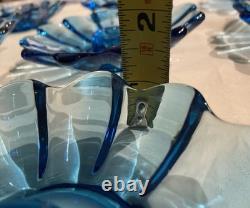 LOT 18 Vintage Fostoria Celestial Blue Glass Taper Candle Holders Party Banquet