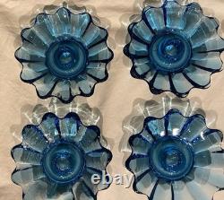 LOT 18 Vintage Fostoria Celestial Blue Glass Taper Candle Holders Party Banquet