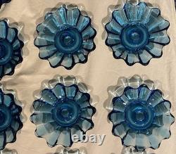 LOT 18 Vintage Fostoria Celestial Blue Glass Taper Candle Holders Party Banquet